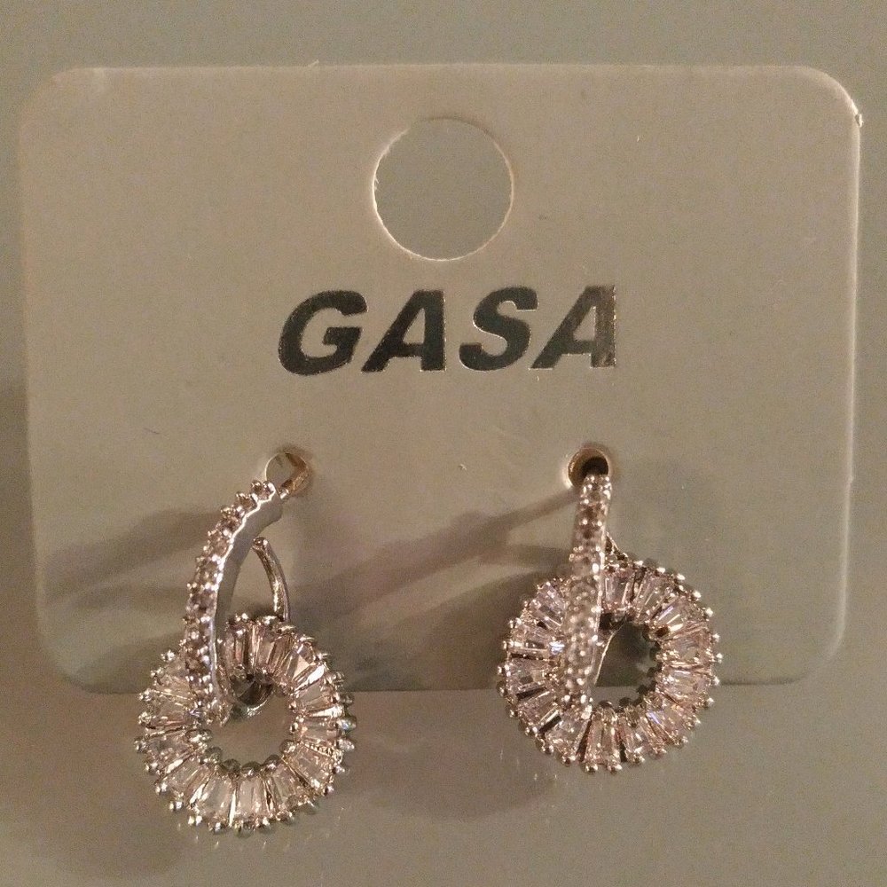 Glistening Rhinestone Hoop Bijou Earrings